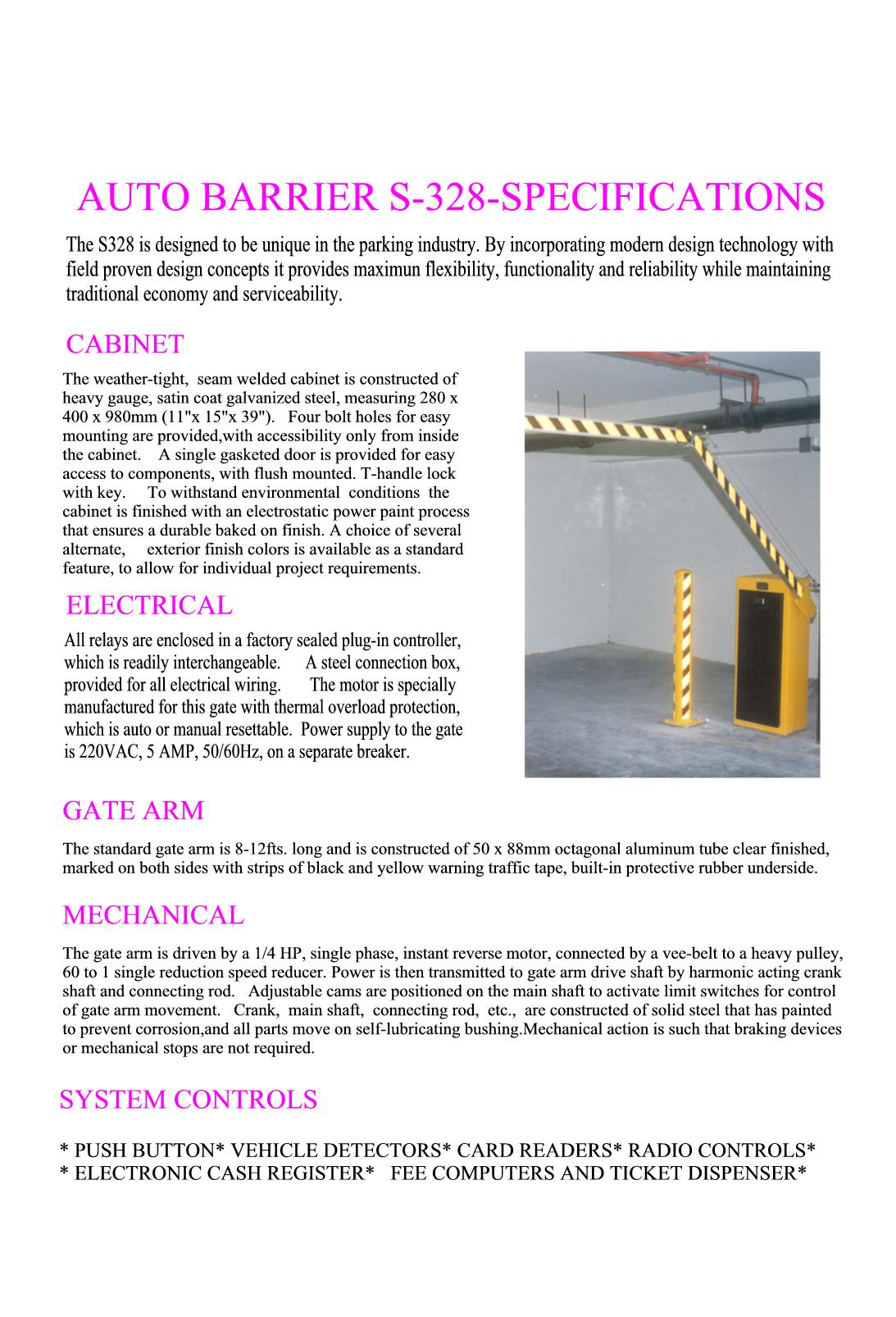 Triangle Barrier T-3 Specifications